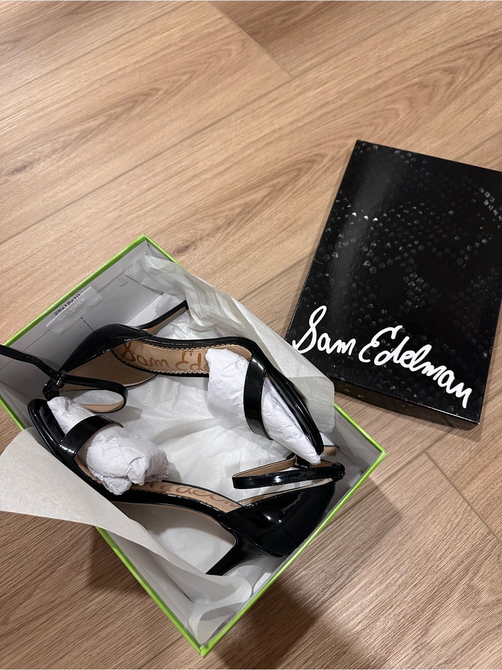 Sam Edelman Black Patent Ankle-Strap Heels NEW IN BOX NWT - Picture 8 of 10
